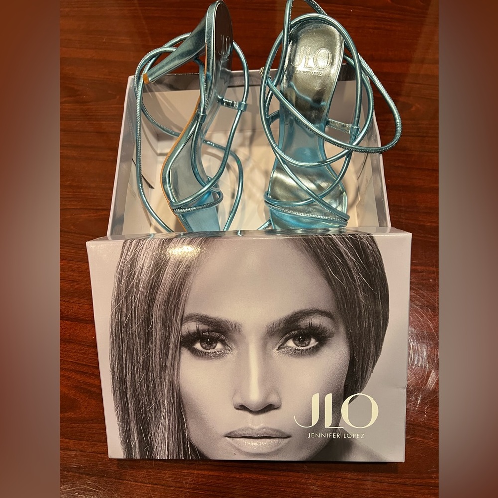 JLO Blue Strappy Heels, new in box, size 8.5 - Picture 5 of 8